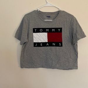Grey Tommy Hilfiger baggy crop top